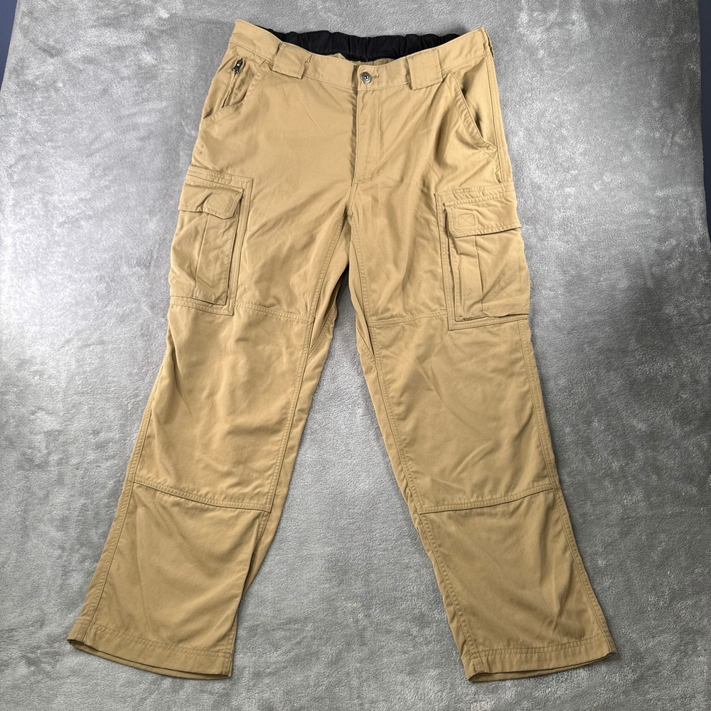 Duluth Trading Co Dry On The Fly Cargo Pants Mens 36x28 Tan Hiking Work